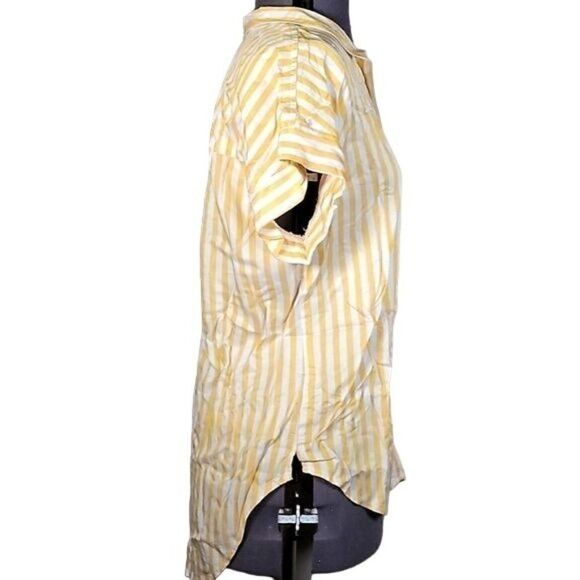 NWOT Denim & Co. Naturals Striped Button-Front Top Sz S - Picture 3 of 12